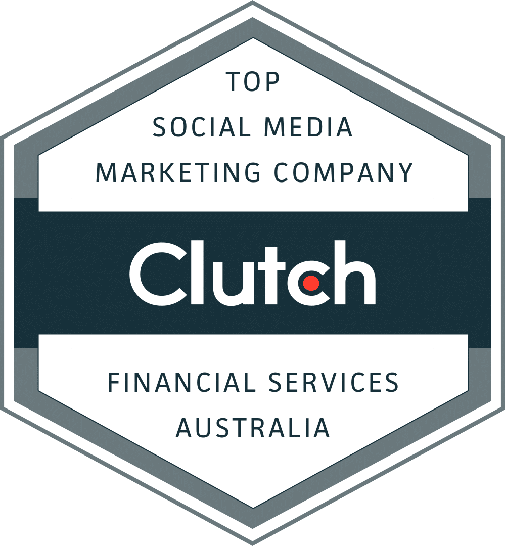 Clutch award for top financial social media marketing company presented to Digital Nomads HQ 2023 AUS