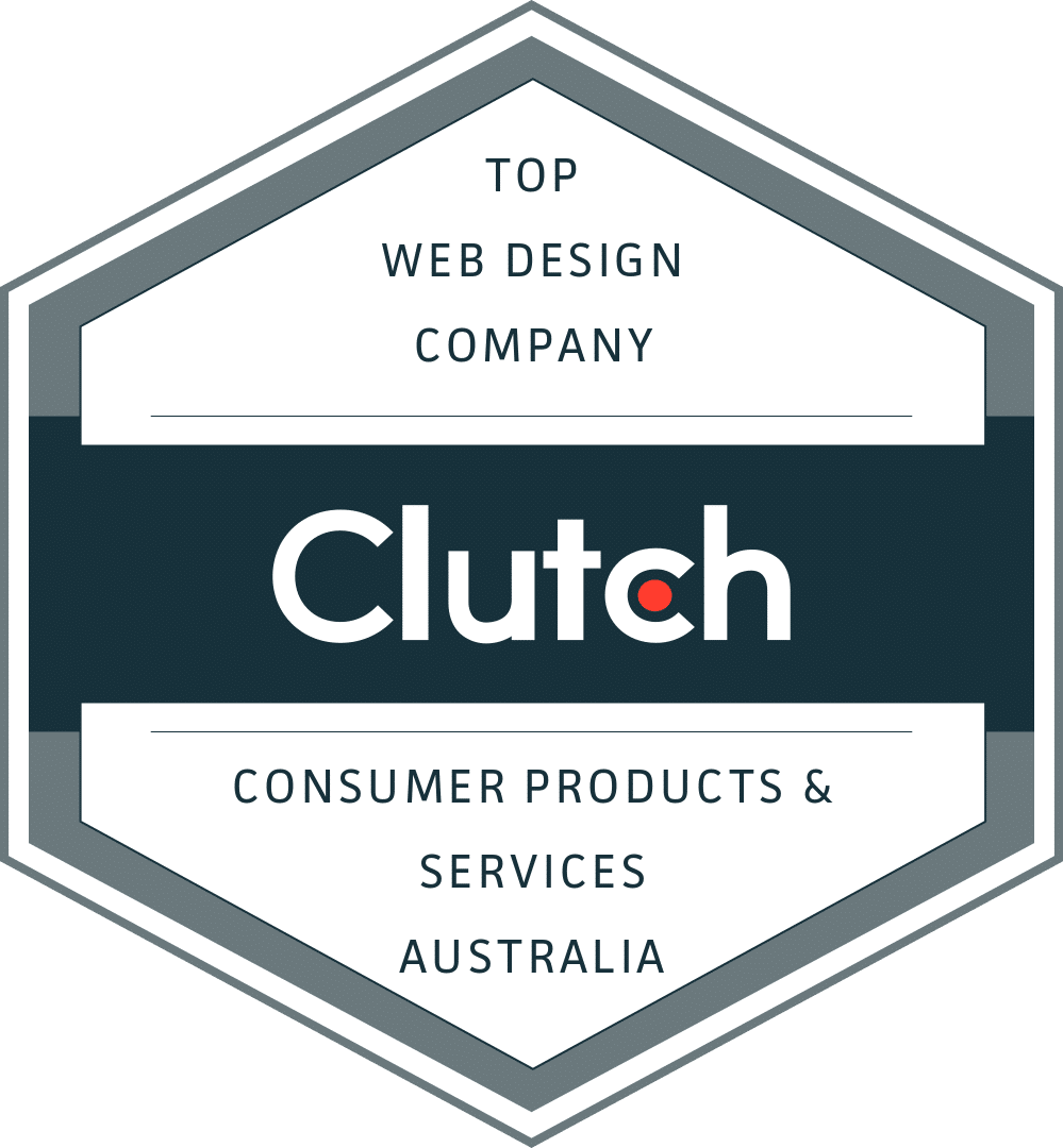 Clutch award for consumer industry web design company presented to Digital Nomads HQ 2023 AUS