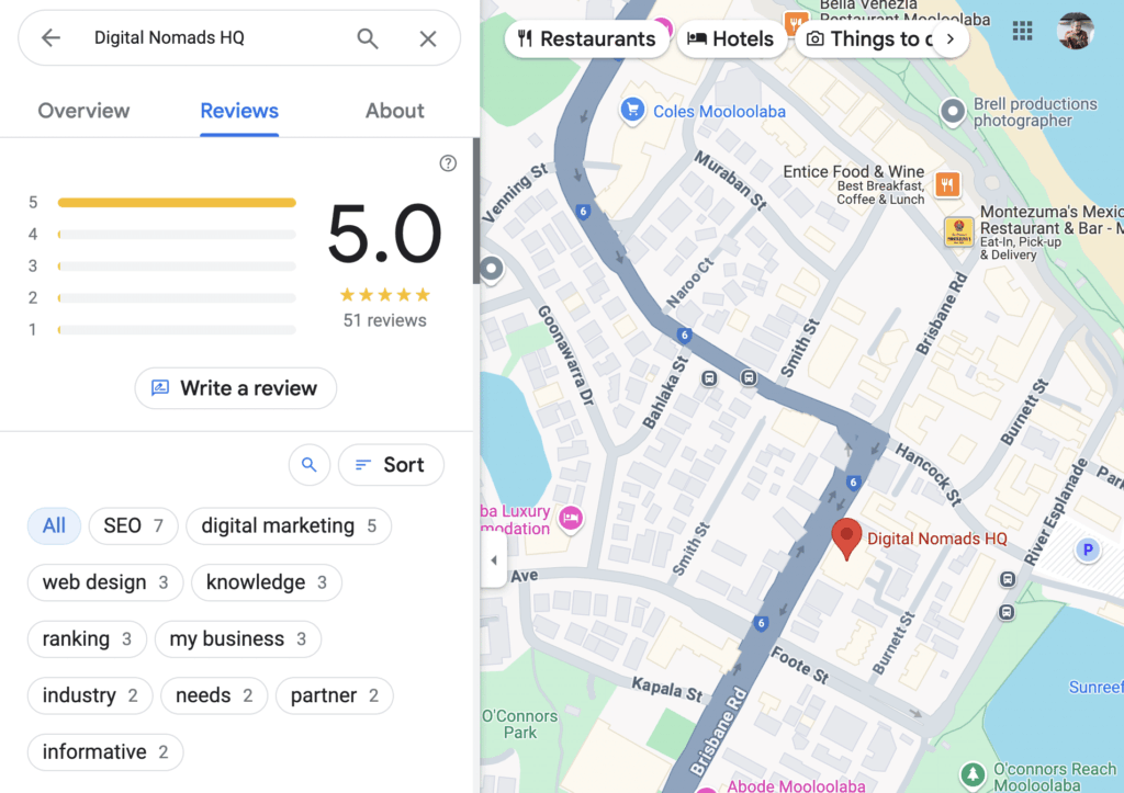 Reviews in Google My Business