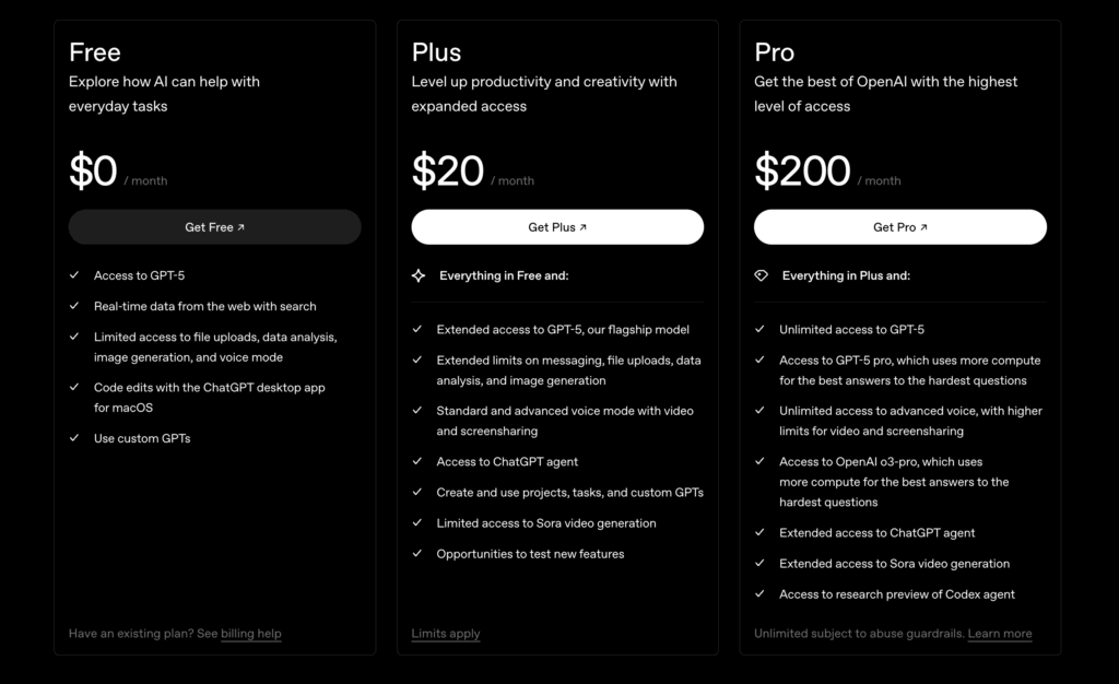 ChatGPT Pricing