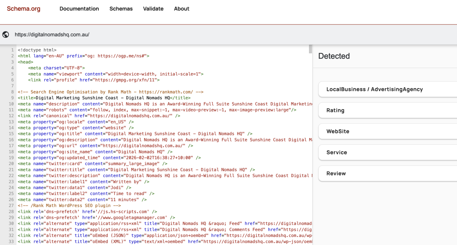 Schema Markup Example - Local Business, Service & Ratings