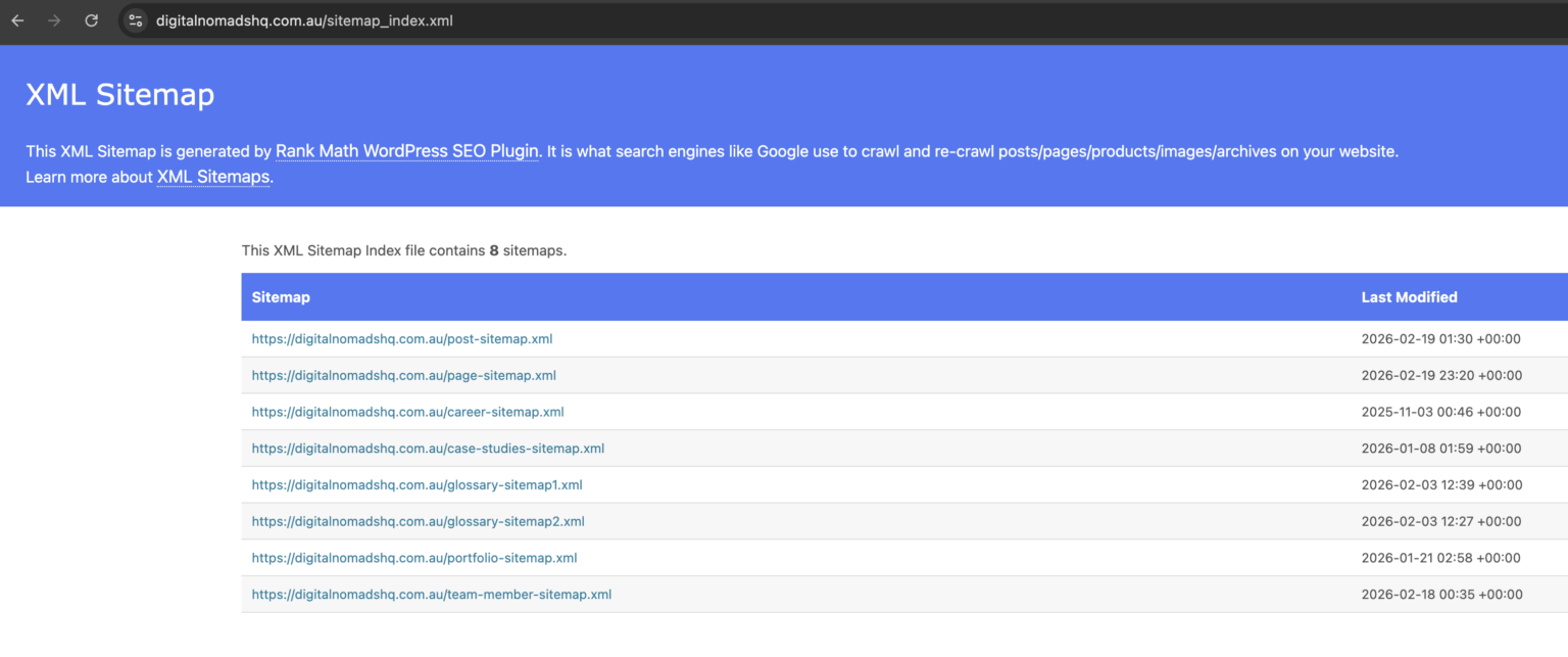 Sitemap Example (sitemap_index)