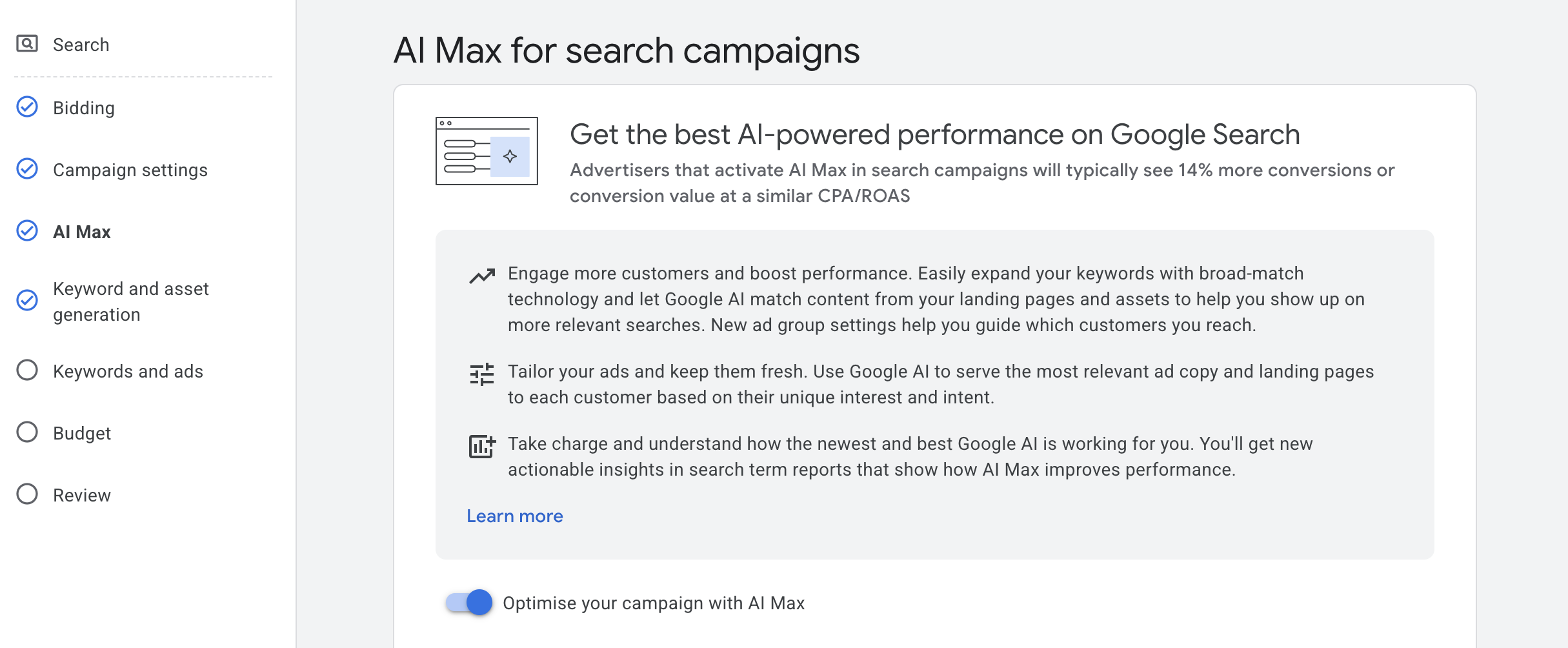 AI Max in Search Campaigns